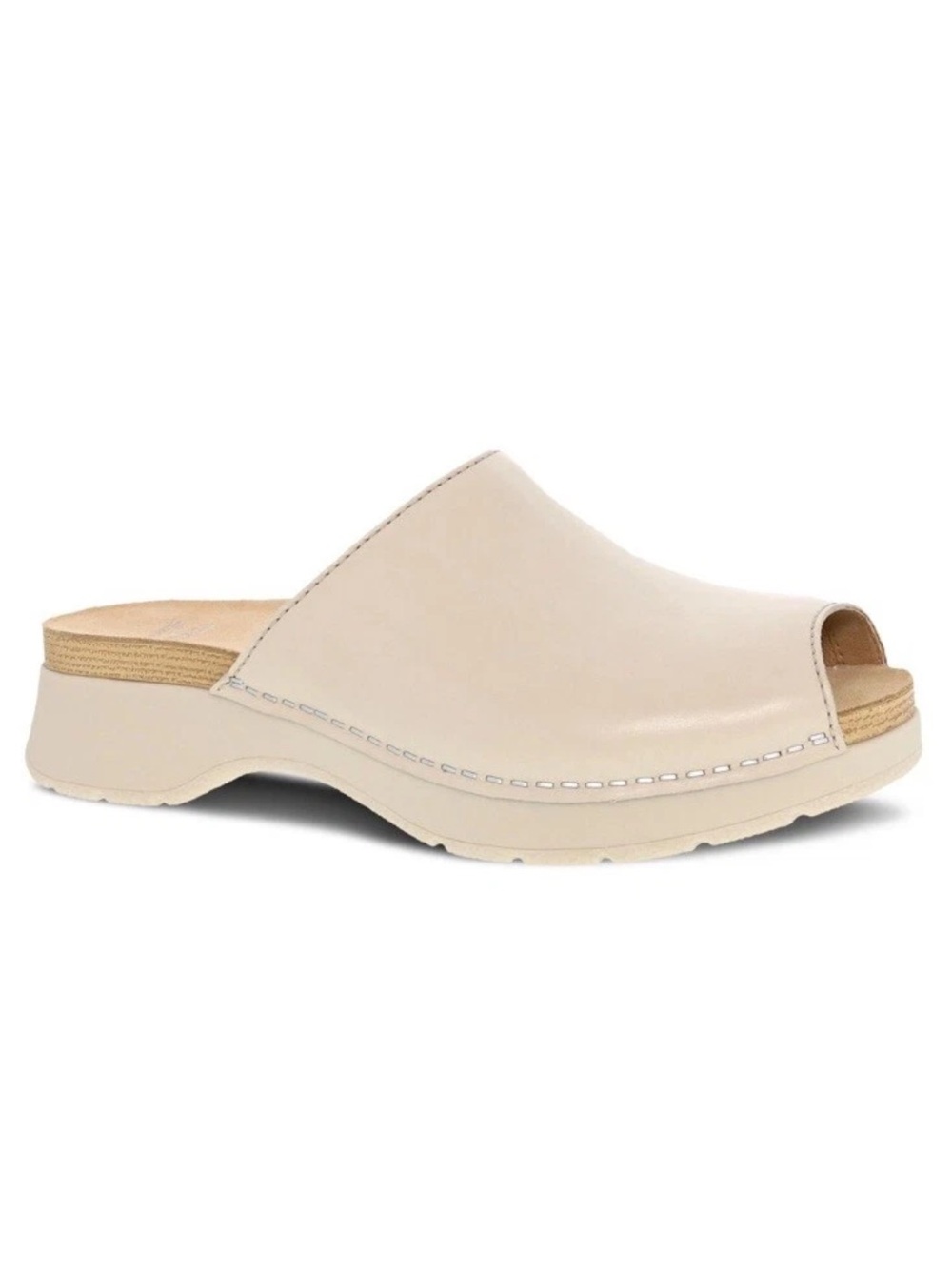 Dansko Ravyn Peep Toe Leather Mule Size 39 EU 8.5-9 US Ivory Slip On